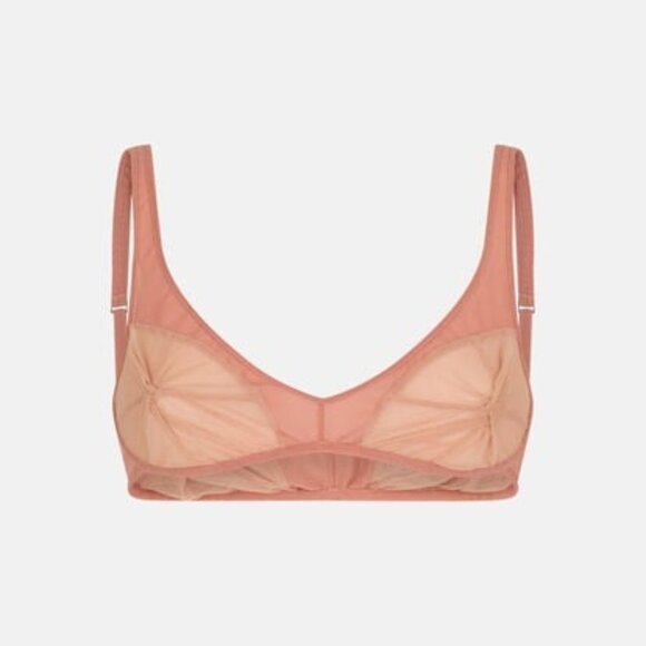 New THE ATTICO Bra Top in Peach pink nude sheer mesh comfy - Picture 1 of 9